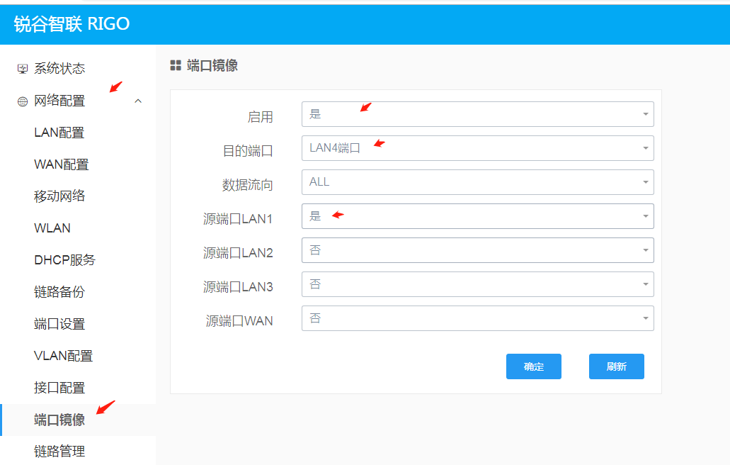 銳谷工業(yè)路由器端口鏡像怎么使用？